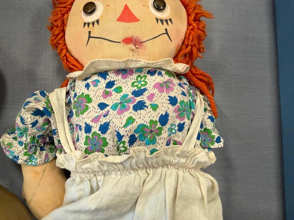 1940'S WWII DOLLYWOD STUDIOS DOLLYWOOD DEFENSE DOLL MADE IN CALIFORNIA AND RAGGEDY ANNE DOLL - 9