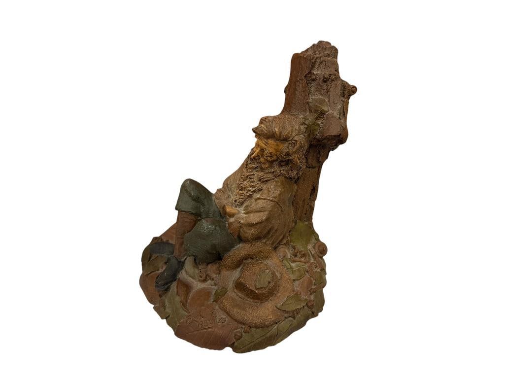 THOMAS CLARK CAIRN STUDIO LIMITED EDITION FIGURINE RIP VAN WINKLE NO. 35 1986: DEPICTS VAN WINKLE LEANING AGAINST A TREE NEXT TO A GNOME, INCLUDES CERTIFICATE OF AUTHENTICITY, NO DAMAGE OR REPAIRS 7" H