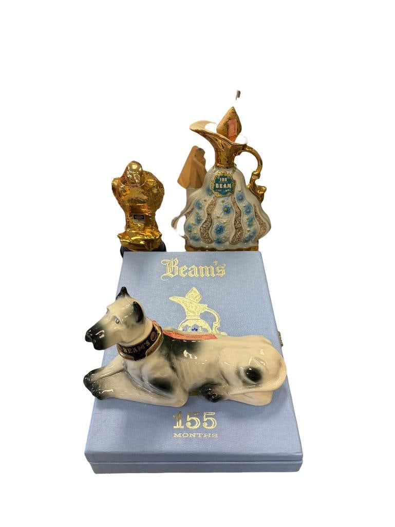 HERITAGE CHINA AND REGAL CHINA BEAM / EZRA BROOKS COLLECTIBLE ANIMAL FIGURAL DECANTERS: GOLD EAGLE DECANTER EAGLE THRIFTY SHOPPING WORLD RENO, NV, ONE BEAM DECANTER INCLUDES ORIGINAL PRESENTATIO BOX 7" UP TO 13" H
