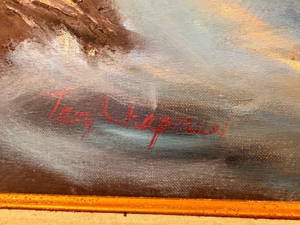 TROY CHAPMAN LARGE OIL ON CANVAS ORIGINAL PAINTINGON CANVAS SEASCAPE - 11