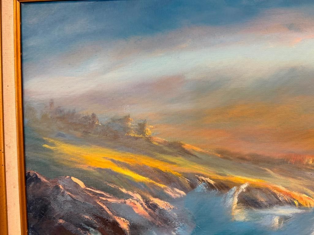 TROY CHAPMAN LARGE OIL ON CANVAS ORIGINAL PAINTINGON CANVAS SEASCAPE - 12