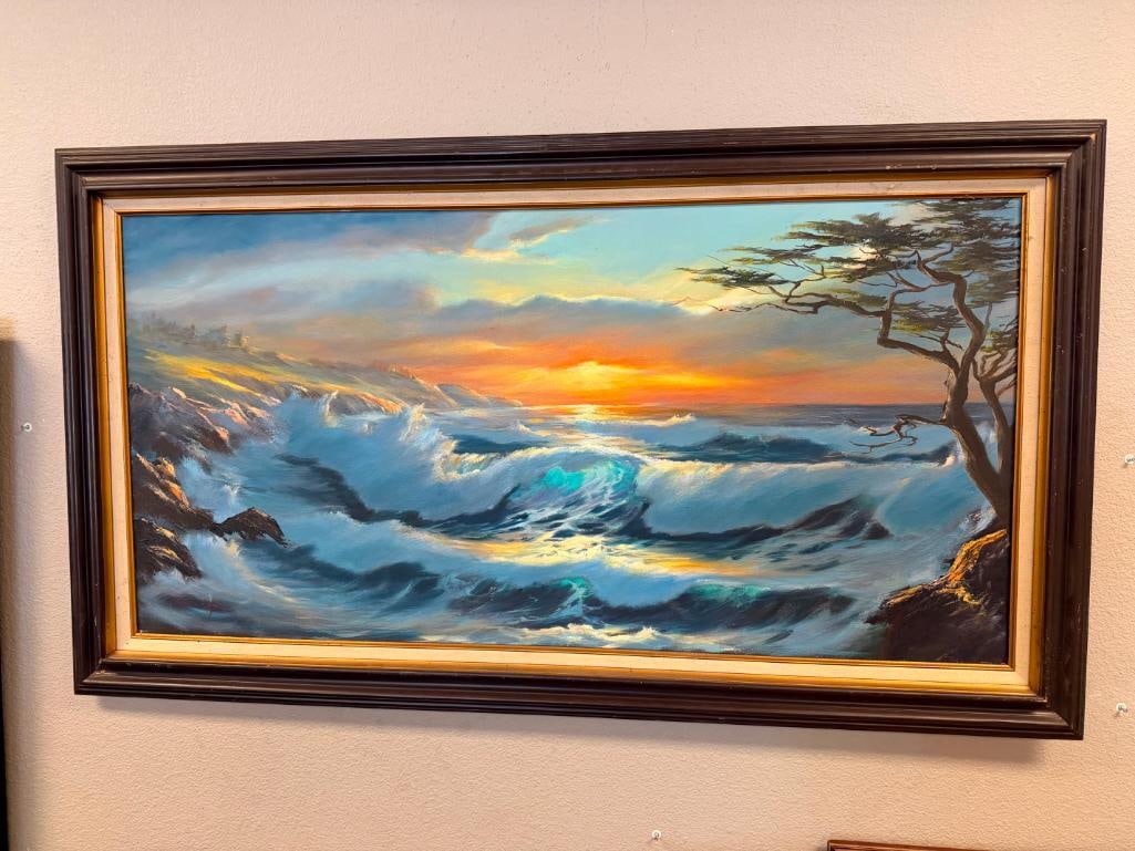 TROY CHAPMAN LARGE OIL ON CANVAS ORIGINAL PAINTINGON CANVAS SEASCAPE - 2