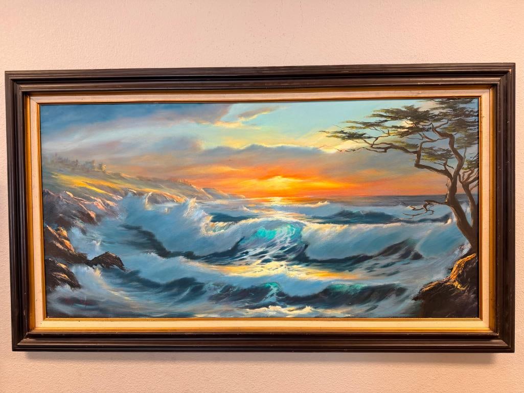 TROY CHAPMAN LARGE OIL ON CANVAS ORIGINAL PAINTINGON CANVAS SEASCAPE - 3