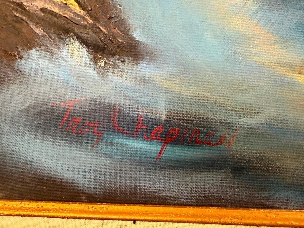 TROY CHAPMAN LARGE OIL ON CANVAS ORIGINAL PAINTINGON CANVAS SEASCAPE - 4