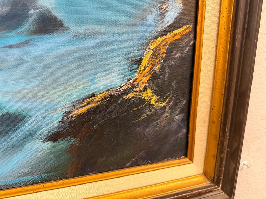 TROY CHAPMAN LARGE OIL ON CANVAS ORIGINAL PAINTINGON CANVAS SEASCAPE - 7