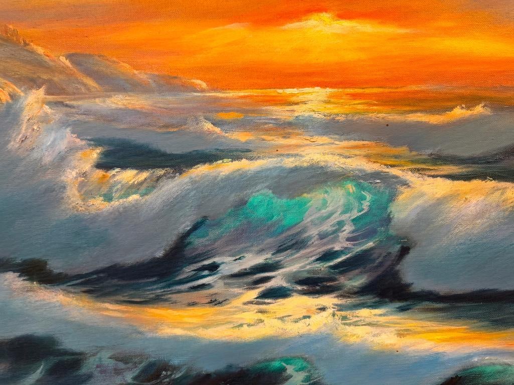TROY CHAPMAN LARGE OIL ON CANVAS ORIGINAL PAINTINGON CANVAS SEASCAPE - 8