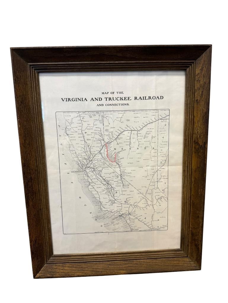POOLE BROS CHICAGO MAP OF THE VIRGINIA ITY AND TRUCKEE RAILROAD AND CONNECTIONS (1 of 7)
