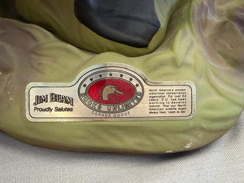 TWO DUCKS UNLIMITED CERAMIC FIGURAL DUCK AND CANADA GOOSE JIM BEAM WHISKEY DECANTERS - 4