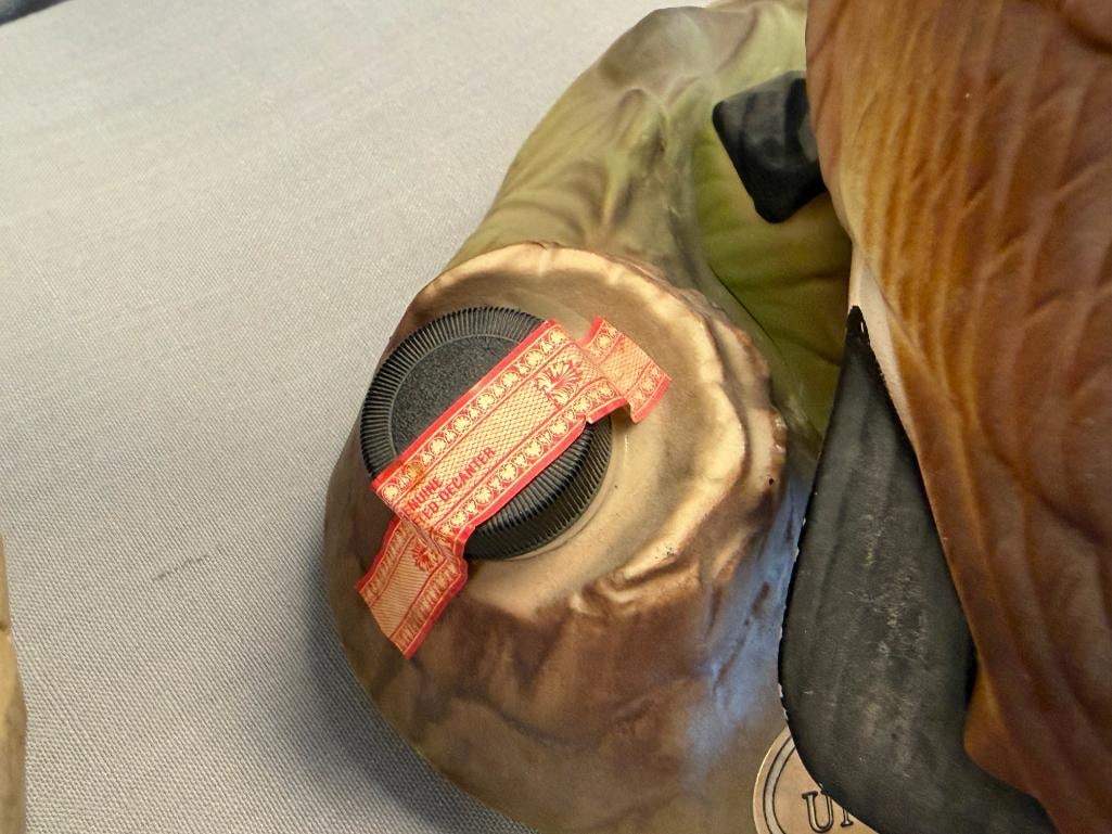 TWO DUCKS UNLIMITED CERAMIC FIGURAL DUCK AND CANADA GOOSE JIM BEAM WHISKEY DECANTERS - 6