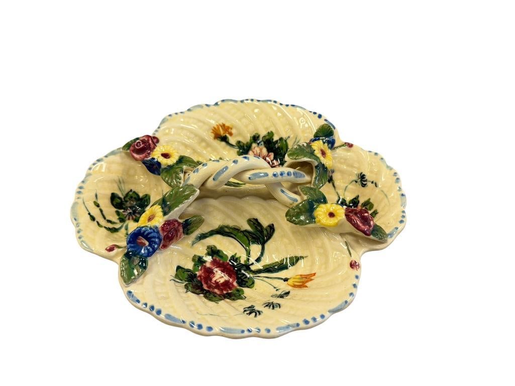 VINTAGE JAPANESE MADE CERAMIC FOUR PART DIVIDED SERVING DISH WITH HAND PAINTED FLORAL DESIGN (1 of 9)