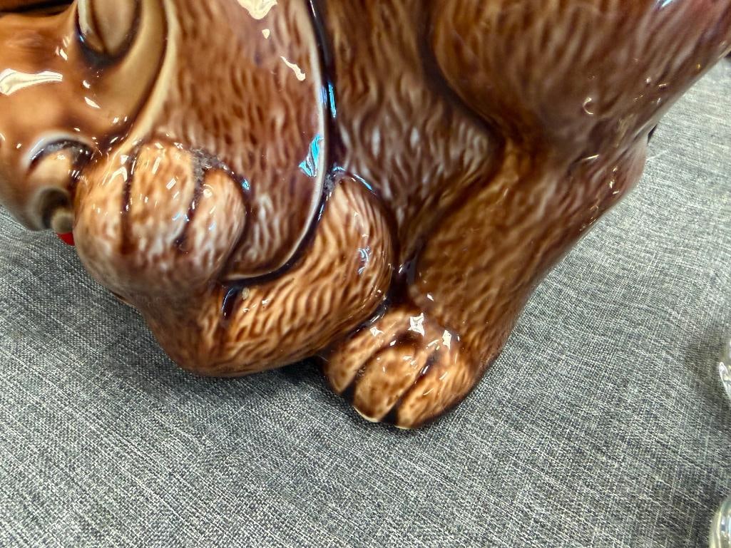 VINTAGE MCCOY POTTERY THINKING DOG CERAMIC COOKIE JAR AND TREASURE CRAFT HOUSE CERAMIC COOKIE JAR - 8