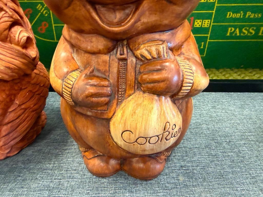 VINTAGE TREASURE CRAFT FIGURAL PIG CERAMIC COOKIE JAR AND ATLANTIC MOLD ROOSTER CERAMIC COOKIE JAR - 6