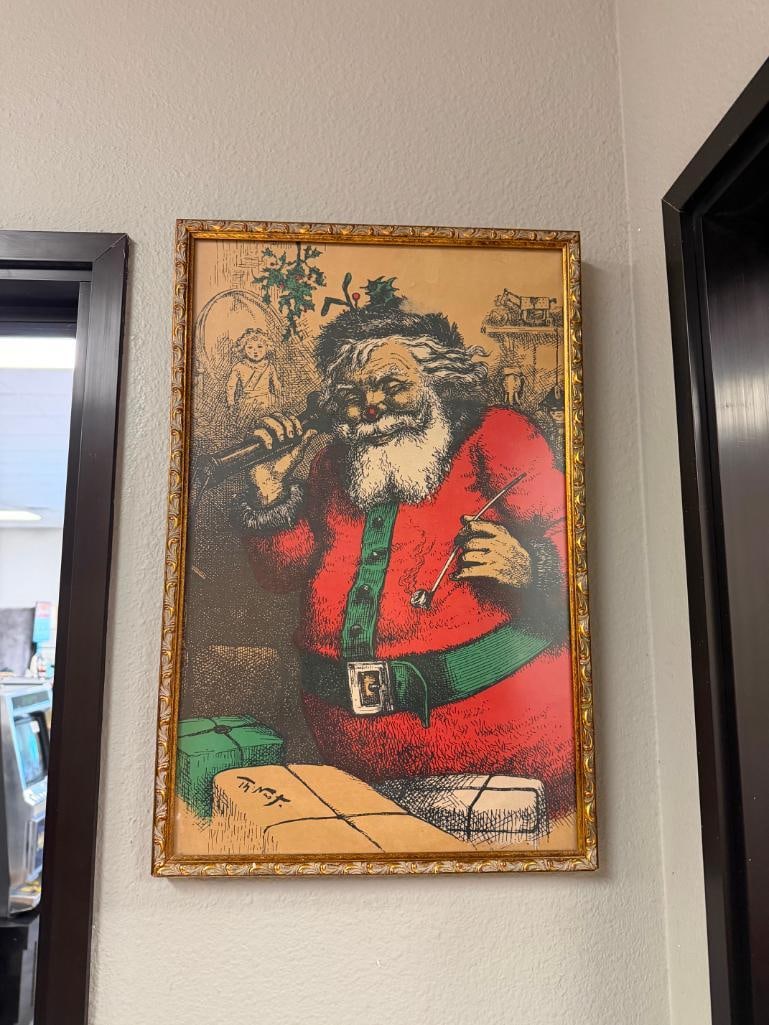 ANTIQUE ILLUSTRATION OF SANTA CLAUS BY THOMAS NAST. FROM HARPER'S WEEKLY, JAN. 1, 1881 - 3