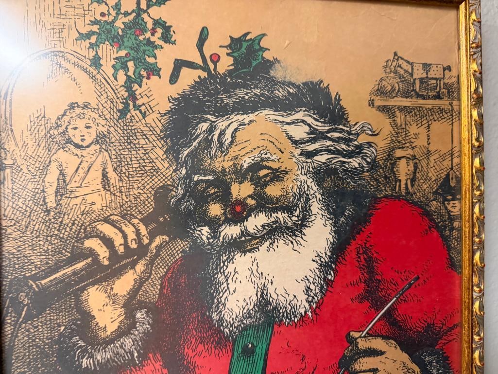 ANTIQUE ILLUSTRATION OF SANTA CLAUS BY THOMAS NAST. FROM HARPER'S WEEKLY, JAN. 1, 1881 - 6