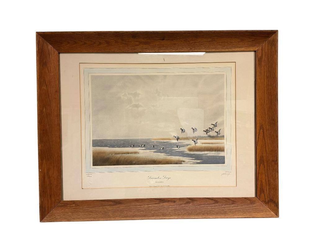 1935 NEW YORK JOSEPH DAY KNAP " DECEMBER DAYS BROADBILL " SIGNED AND NUMBERED HANDCOLORED PRINT (1 of 9)