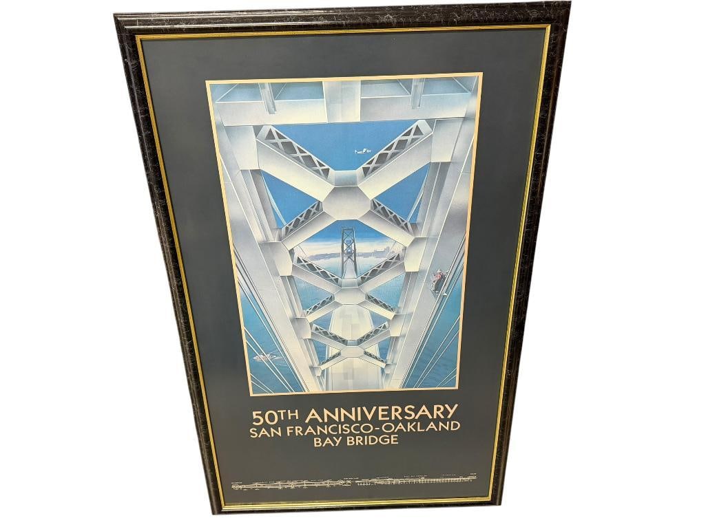 50TH ANNIVERSARY SAN FRANCISCO-OAKLAND BAY BRIDGE POSTER BY LANCE ANDERSON (1 of 13)