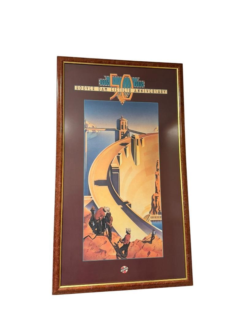 1935 - 1985 50TH ANNIVERSARY COMMEMORATIVE HOOVER DAM POSTER ILLUSTRATED BY JOHN MATTOS (1 of 7)