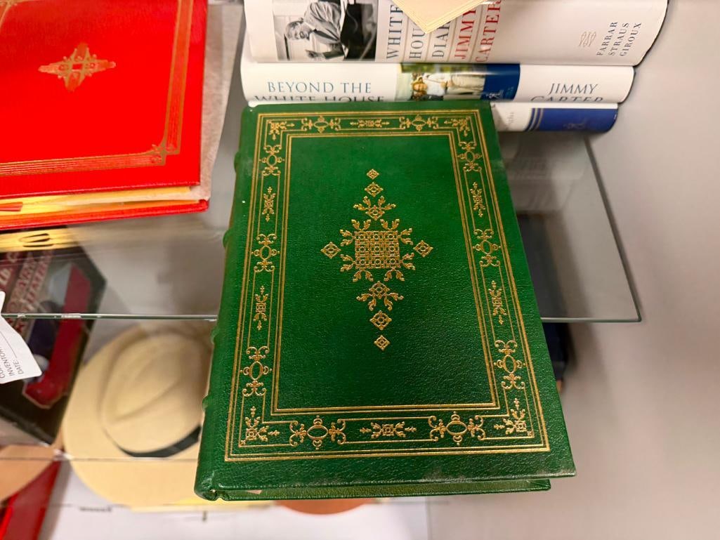 SIX SIGNED FRANKLIN LIBRARY LEATHER BOUND BOOKS INCLUDING " ALL THE KING'S MEN ," " EXODUS ," ETC. - 4