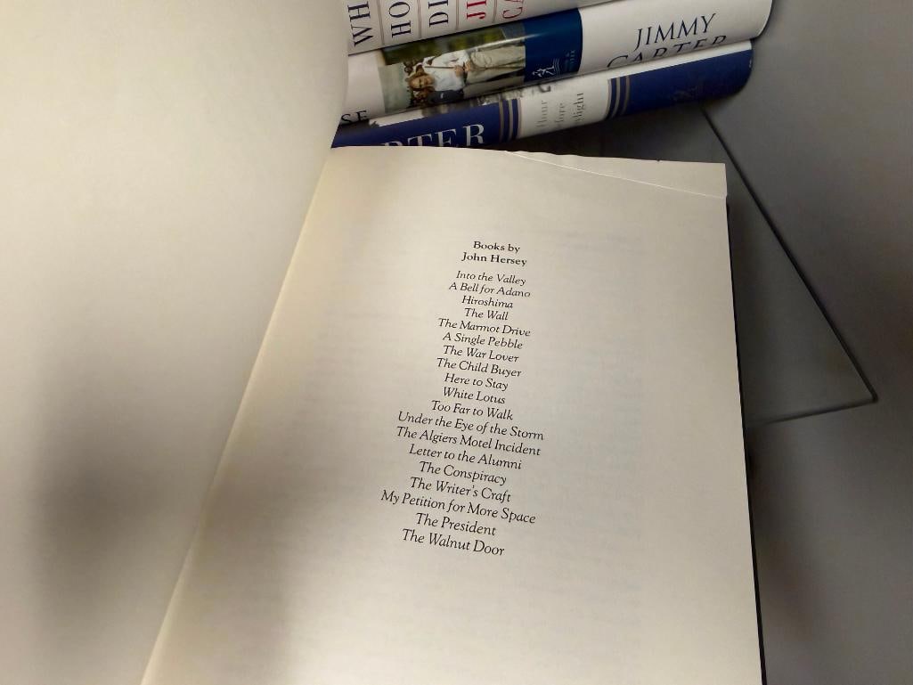SIX SIGNED FRANKLIN LIBRARY LEATHER BOUND BOOKS INCLUDING " ALL THE KING'S MEN ," " EXODUS ," ETC. - 5