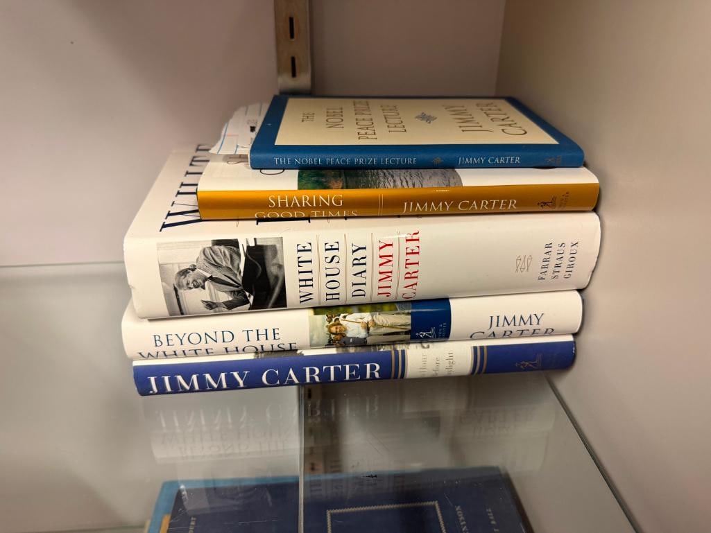FIVE FIRST EDITION SIGNED PRESIDENT JIMMY CARTER BOOKS INCLUDING " WHITE HOUSE DIARY " AND MORE - 2