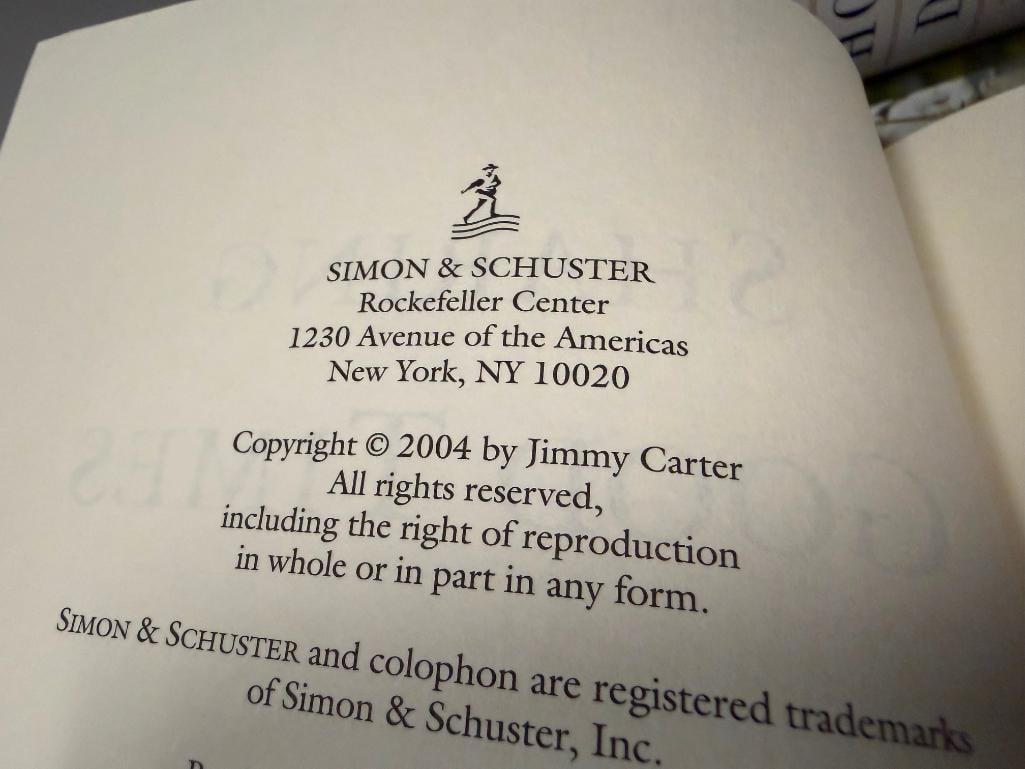 FIVE FIRST EDITION SIGNED PRESIDENT JIMMY CARTER BOOKS INCLUDING " WHITE HOUSE DIARY " AND MORE - 5