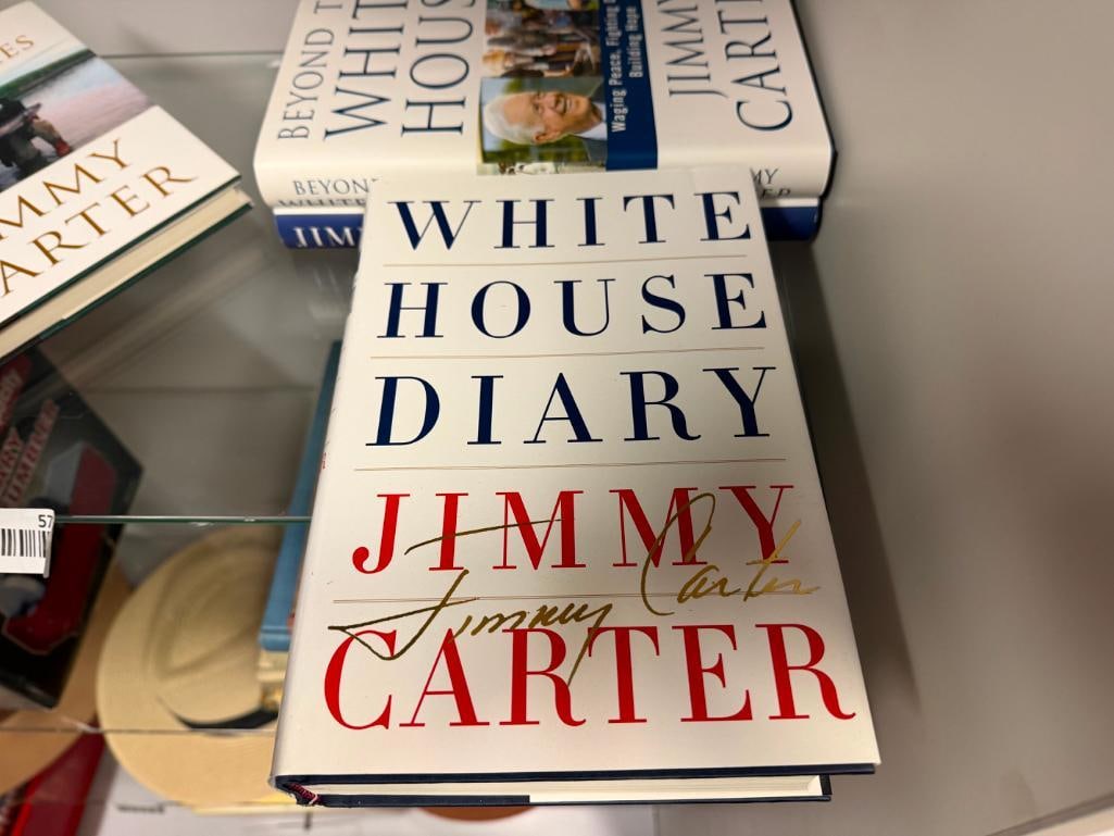FIVE FIRST EDITION SIGNED PRESIDENT JIMMY CARTER BOOKS INCLUDING " WHITE HOUSE DIARY " AND MORE - 6