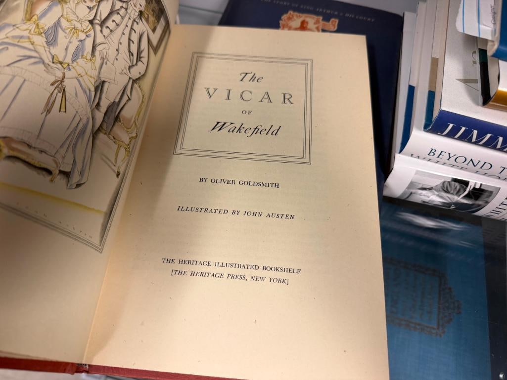 COLLECTION OF SEVEN VINTAGE BOOKS INCLUDING " IDYLLS OF THE KING " BY ALFRED LORD TENNYSON - 7