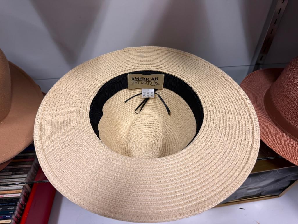 THREE HATS INCLUDING AMERICAN HAT MAKERS, HENSCHEL HAT CO., AND POLYESTER FASHION HAT WITH LEATHER - 10