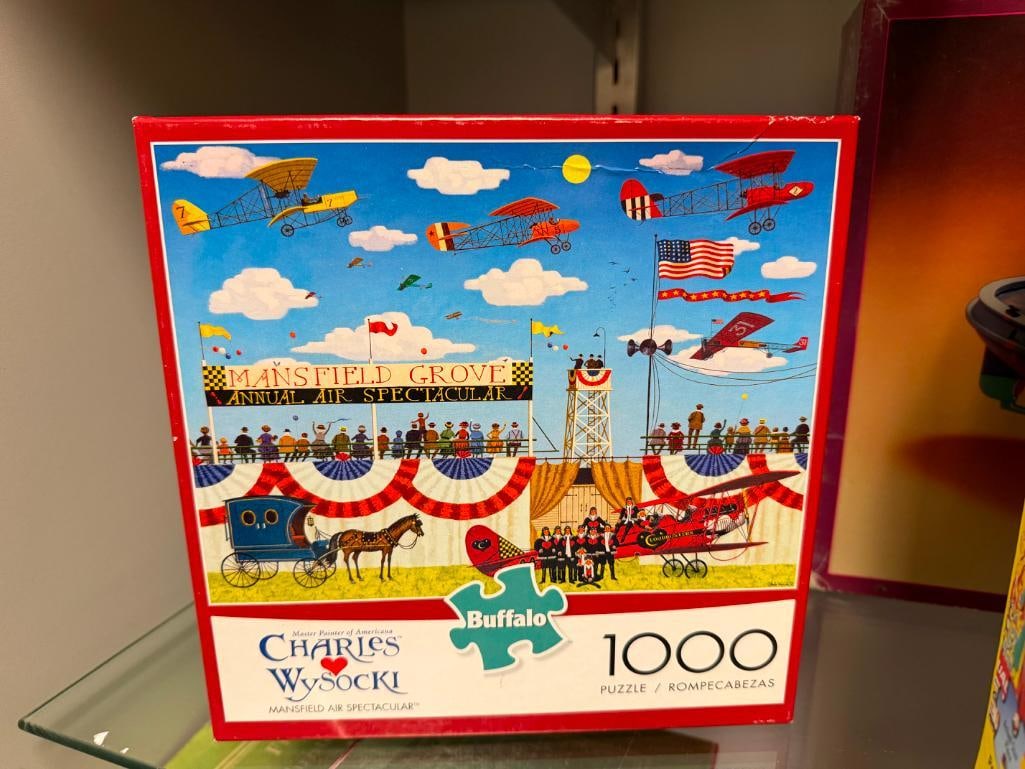 FIVE 1,000 PIECE PUZZLES INCLUDING THREE BY WHITE MOUNTAIN, STAR TREK CATS, AND CHARLES WYSOCKI - 7
