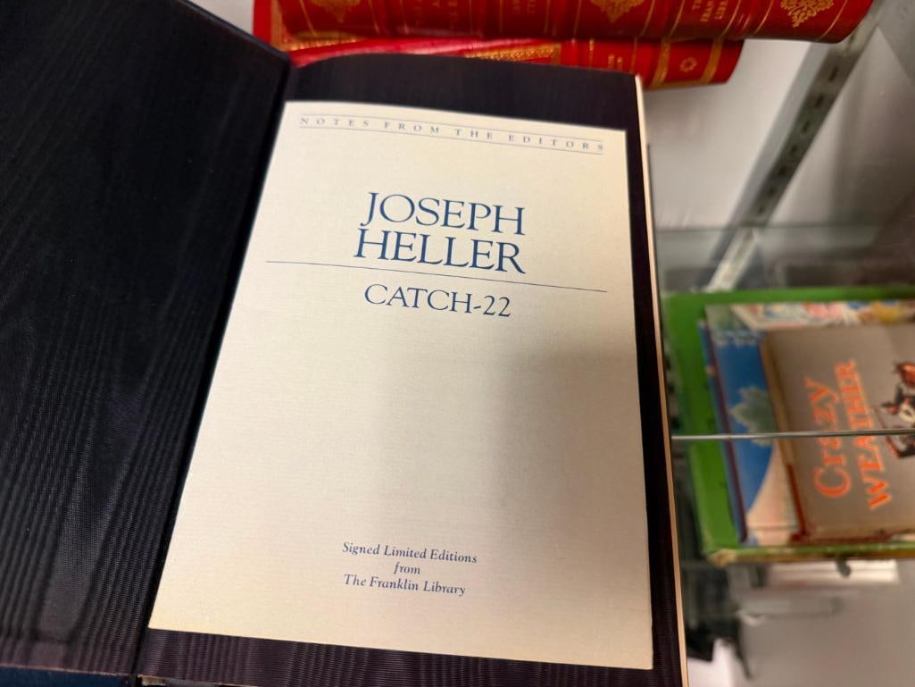 SIX SIGNED FRANKLIN LIBRARY LEATHER BOUND BOOKS INCLUDING " THE AGONY AND THE ECSTAST " - 11