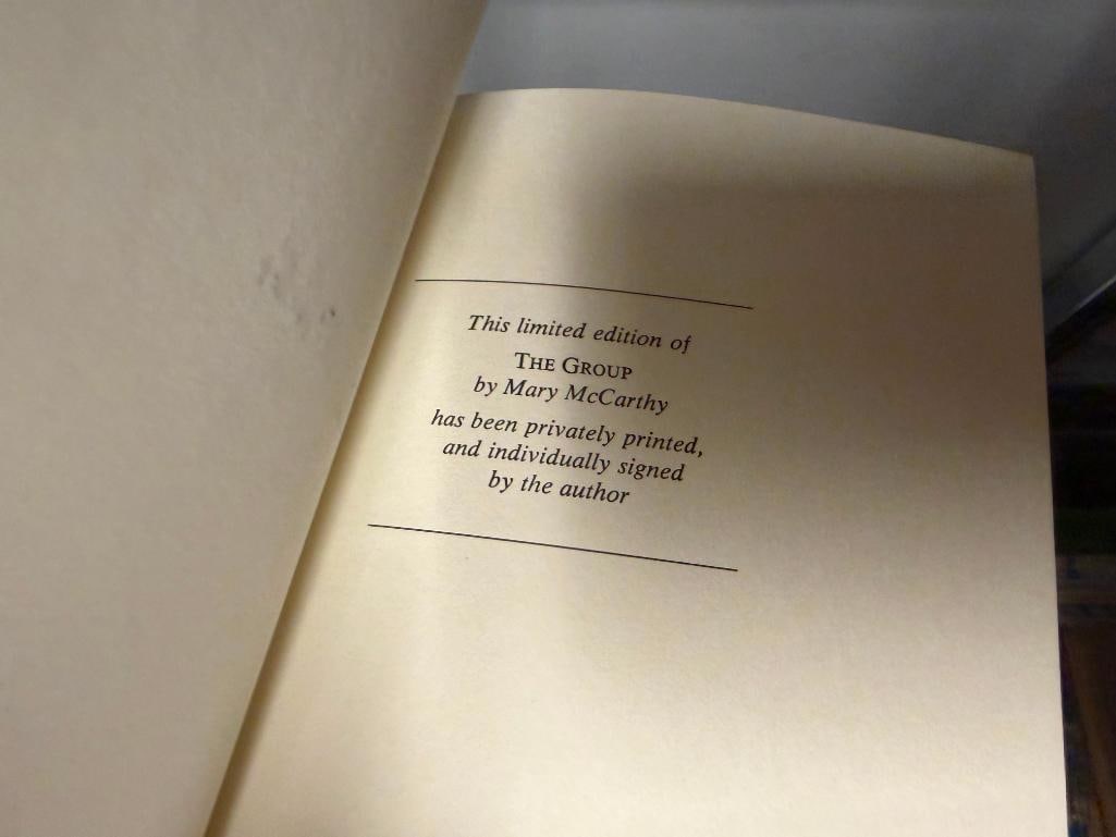 SIX SIGNED FRANKLIN LIBRARY LEATHER BOUND BOOKS INCLUDING " THE AGONY AND THE ECSTAST " - 6