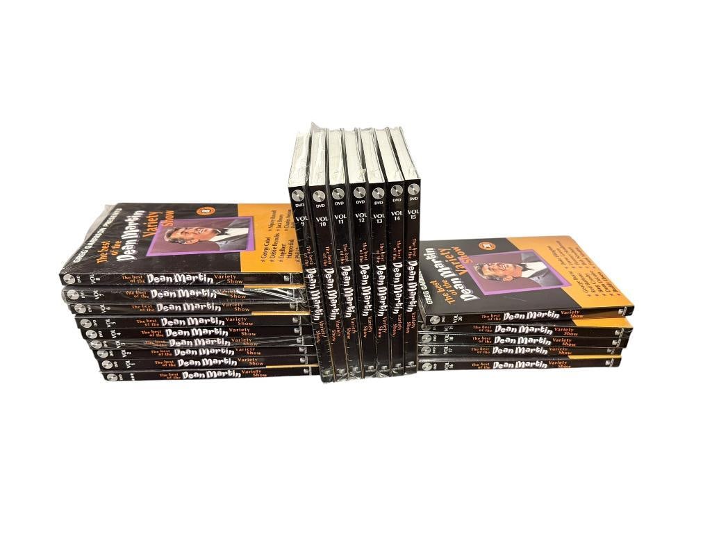 COMPLETE SET OF 21 " THE BEST OF DEAN MARTIN VARIETY SHOW " DVD'S PRESENTED BY GREG GARRISON: SOME STILL SEALED IN PLASTIC, COPYRIGHT 2004