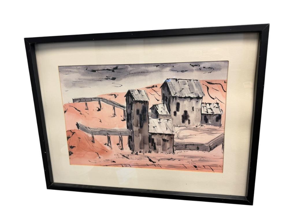 BILL THYR NEVADA ARTIST ORIGINAL WATERCOLOR ON PAPER PAINTING TITLED GRANITE MINE - 12