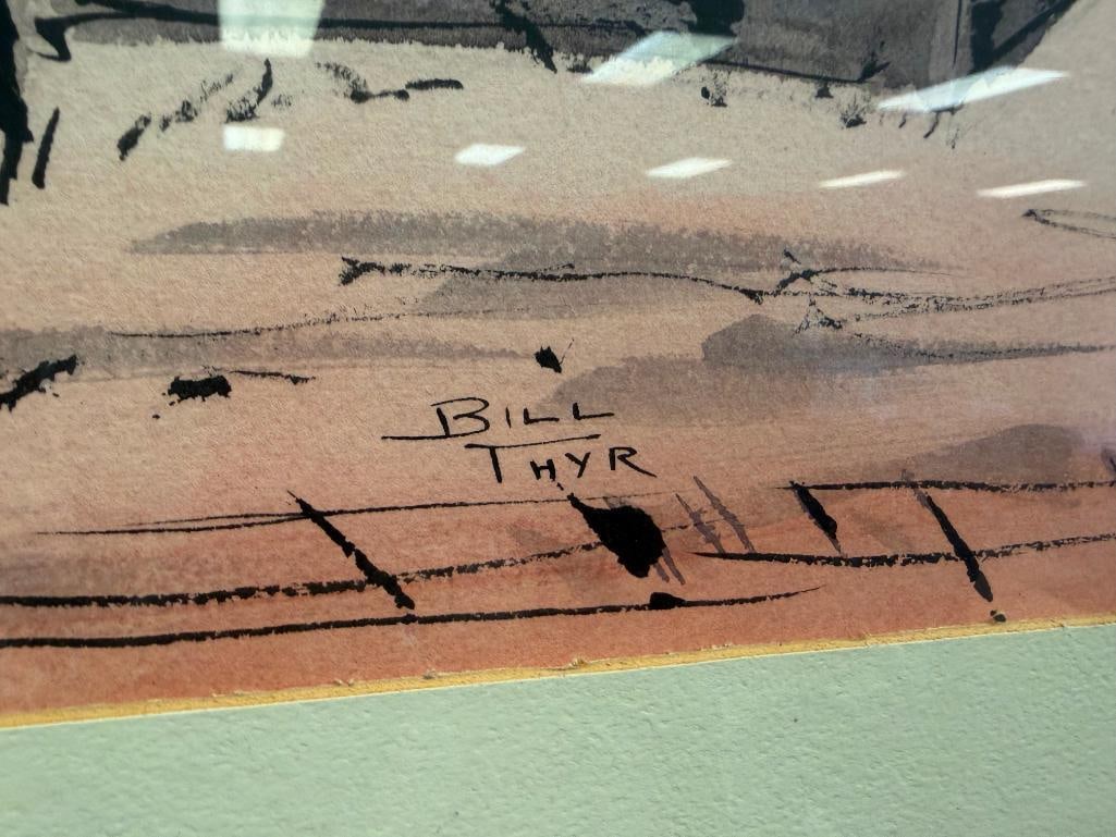 BILL THYR NEVADA ARTIST ORIGINAL WATERCOLOR ON PAPER PAINTING TITLED GRANITE MINE - 3