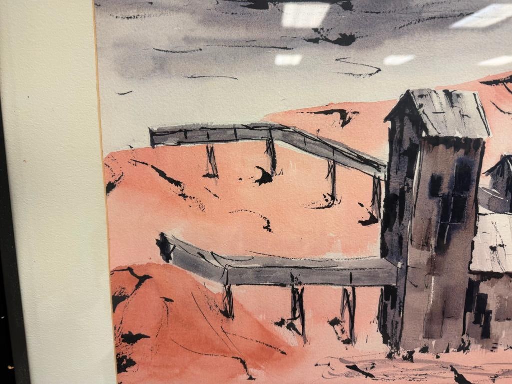 BILL THYR NEVADA ARTIST ORIGINAL WATERCOLOR ON PAPER PAINTING TITLED GRANITE MINE - 5