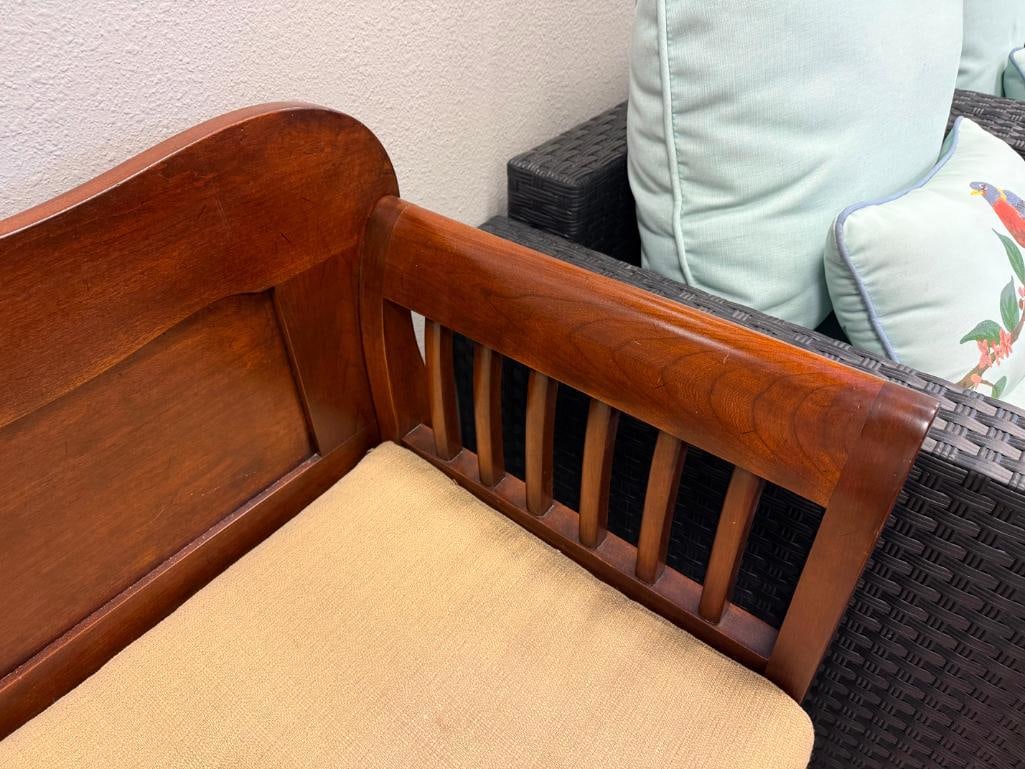 L. & J.G. STICKLEY / NICHOLS AND STONE CHAIR CO. DARK FINISHED LONG BENCH - 10