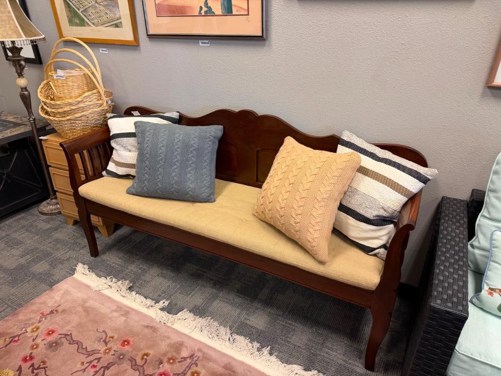 L. & J.G. STICKLEY / NICHOLS AND STONE CHAIR CO. DARK FINISHED LONG BENCH - 13