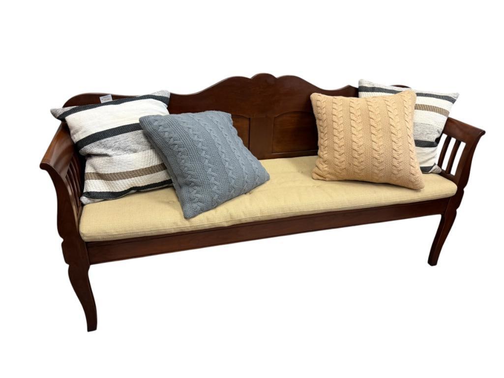 L. & J.G. STICKLEY / NICHOLS AND STONE CHAIR CO. DARK FINISHED LONG BENCH - 14