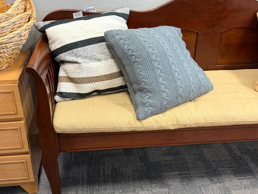 L. & J.G. STICKLEY / NICHOLS AND STONE CHAIR CO. DARK FINISHED LONG BENCH - 15