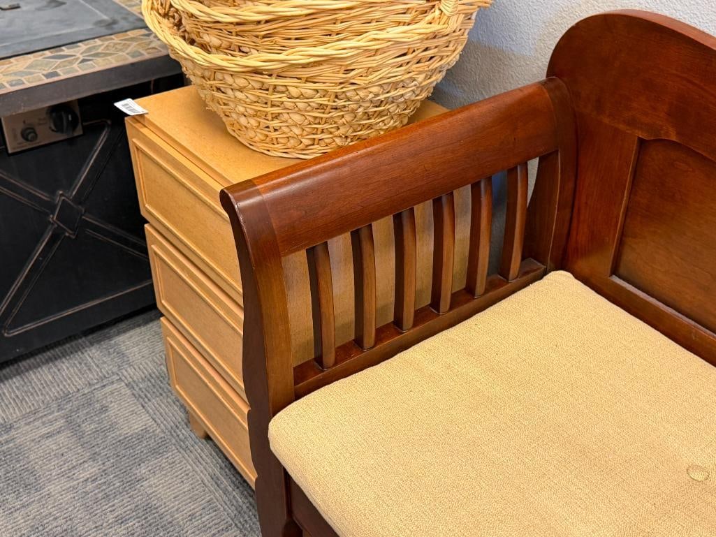 L. & J.G. STICKLEY / NICHOLS AND STONE CHAIR CO. DARK FINISHED LONG BENCH - 19