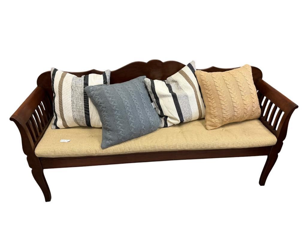 L. & J.G. STICKLEY / NICHOLS AND STONE CHAIR CO. DARK FINISHED LONG BENCH (1 of 20)