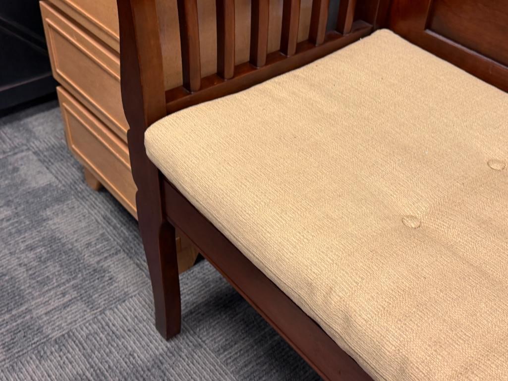 L. & J.G. STICKLEY / NICHOLS AND STONE CHAIR CO. DARK FINISHED LONG BENCH - 20