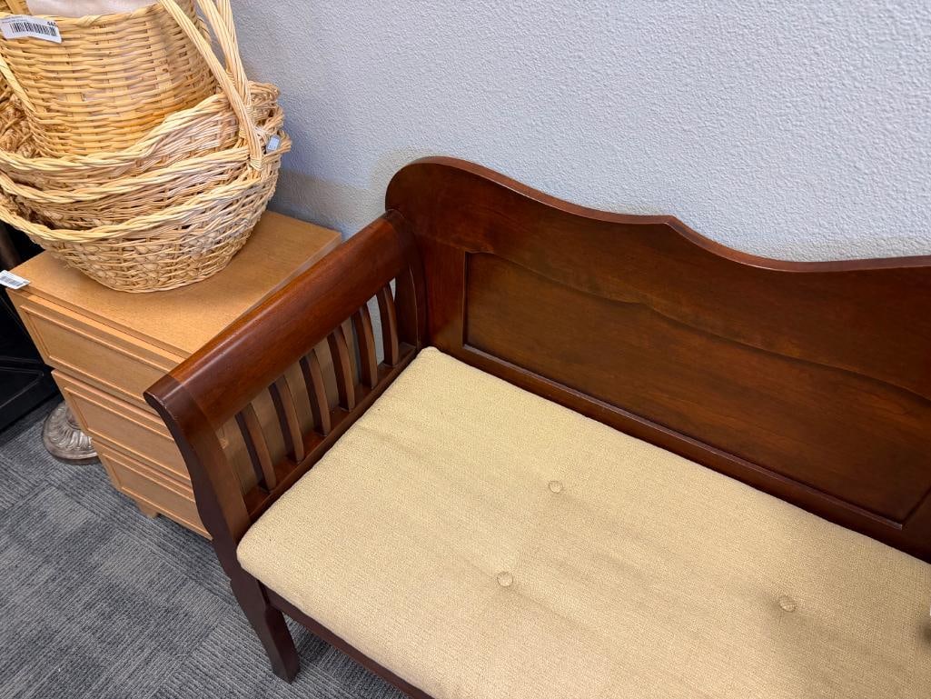 L. & J.G. STICKLEY / NICHOLS AND STONE CHAIR CO. DARK FINISHED LONG BENCH - 3