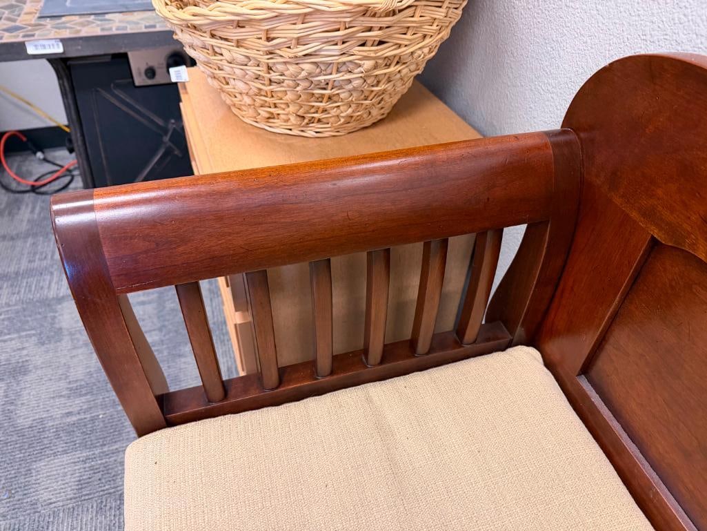 L. & J.G. STICKLEY / NICHOLS AND STONE CHAIR CO. DARK FINISHED LONG BENCH - 4