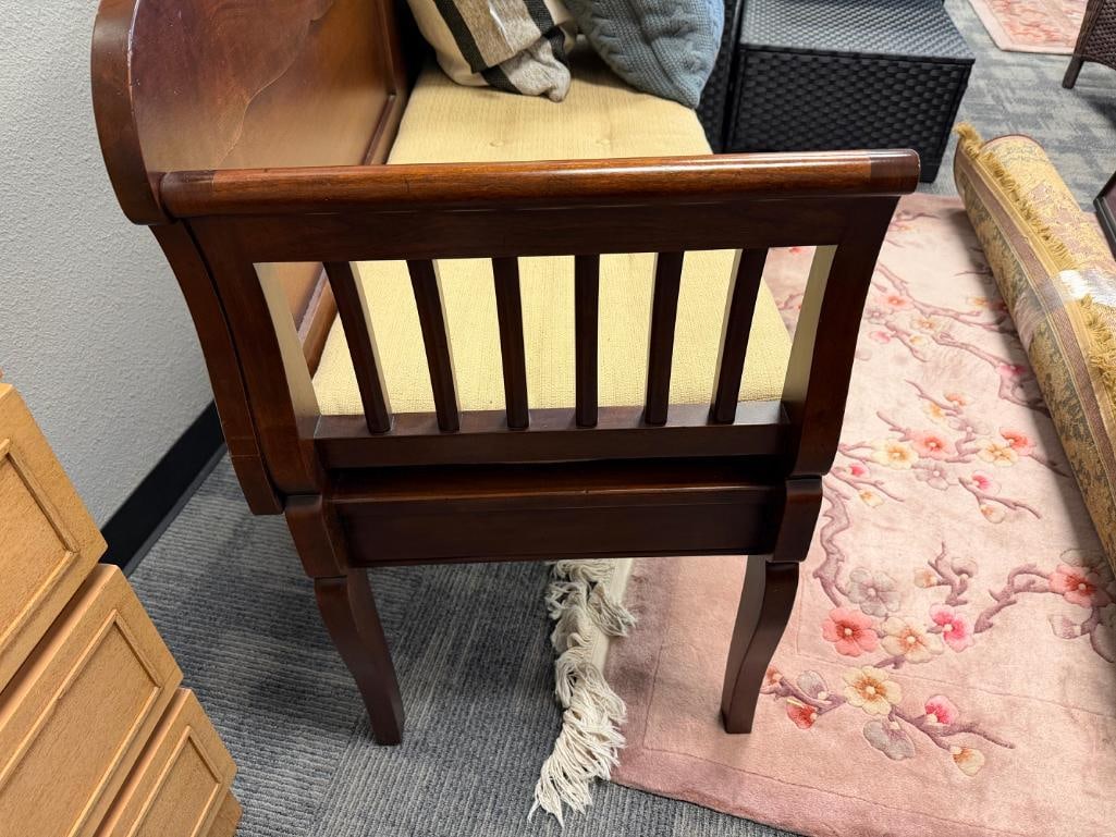 L. & J.G. STICKLEY / NICHOLS AND STONE CHAIR CO. DARK FINISHED LONG BENCH - 5