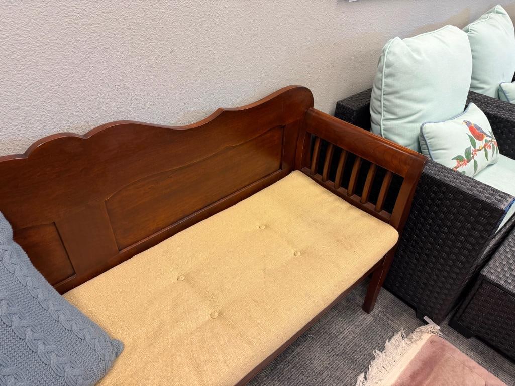 L. & J.G. STICKLEY / NICHOLS AND STONE CHAIR CO. DARK FINISHED LONG BENCH - 8
