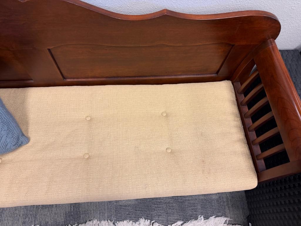 L. & J.G. STICKLEY / NICHOLS AND STONE CHAIR CO. DARK FINISHED LONG BENCH - 9