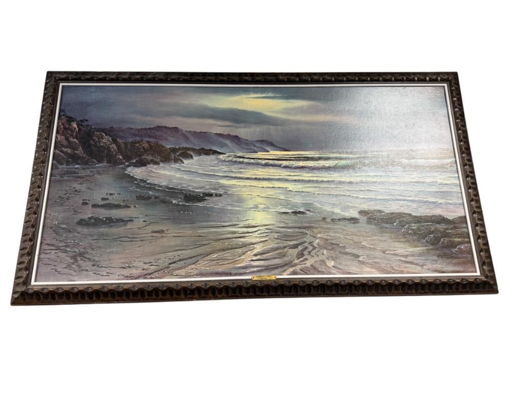 MAURICE MEYER TENNESSEE BORN ARTIST TEXTURED PRINT ON BOARD EVENING TIDE (1 of 9)