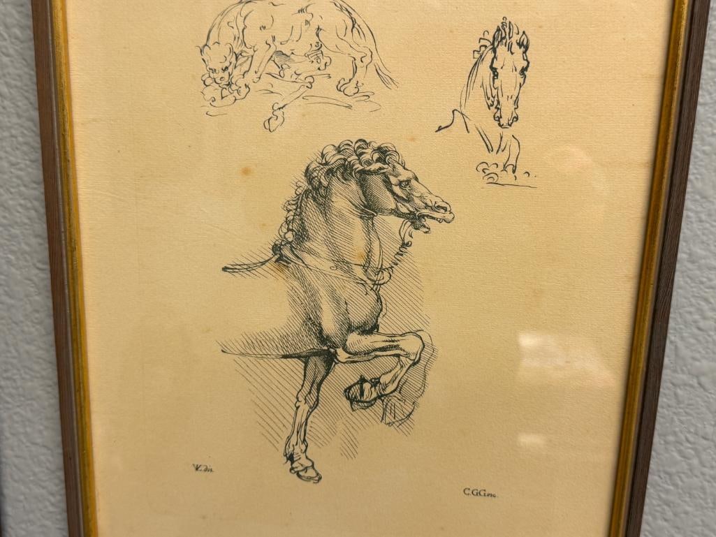 CARLO GIUSEPPE GERLI REPRODUCTION STUDY BY LEONARDO DA VINCI ANATOMICAL STUDIES - 2