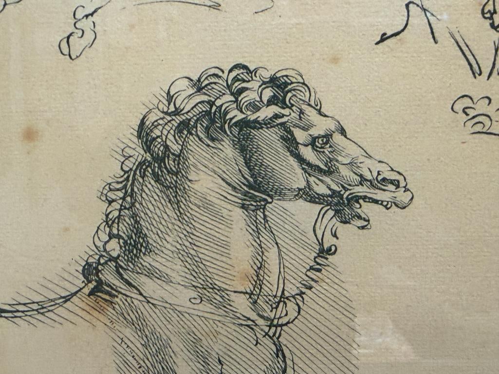 CARLO GIUSEPPE GERLI REPRODUCTION STUDY BY LEONARDO DA VINCI ANATOMICAL STUDIES - 4